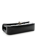 Lambskin Quilted Rectangular Phone Holder Clutch With Chain Black