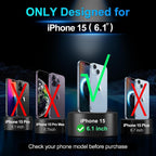 Entronix [Magnetic] Case Compatible with iPhone 15 - [Hard Back] Thick Clear