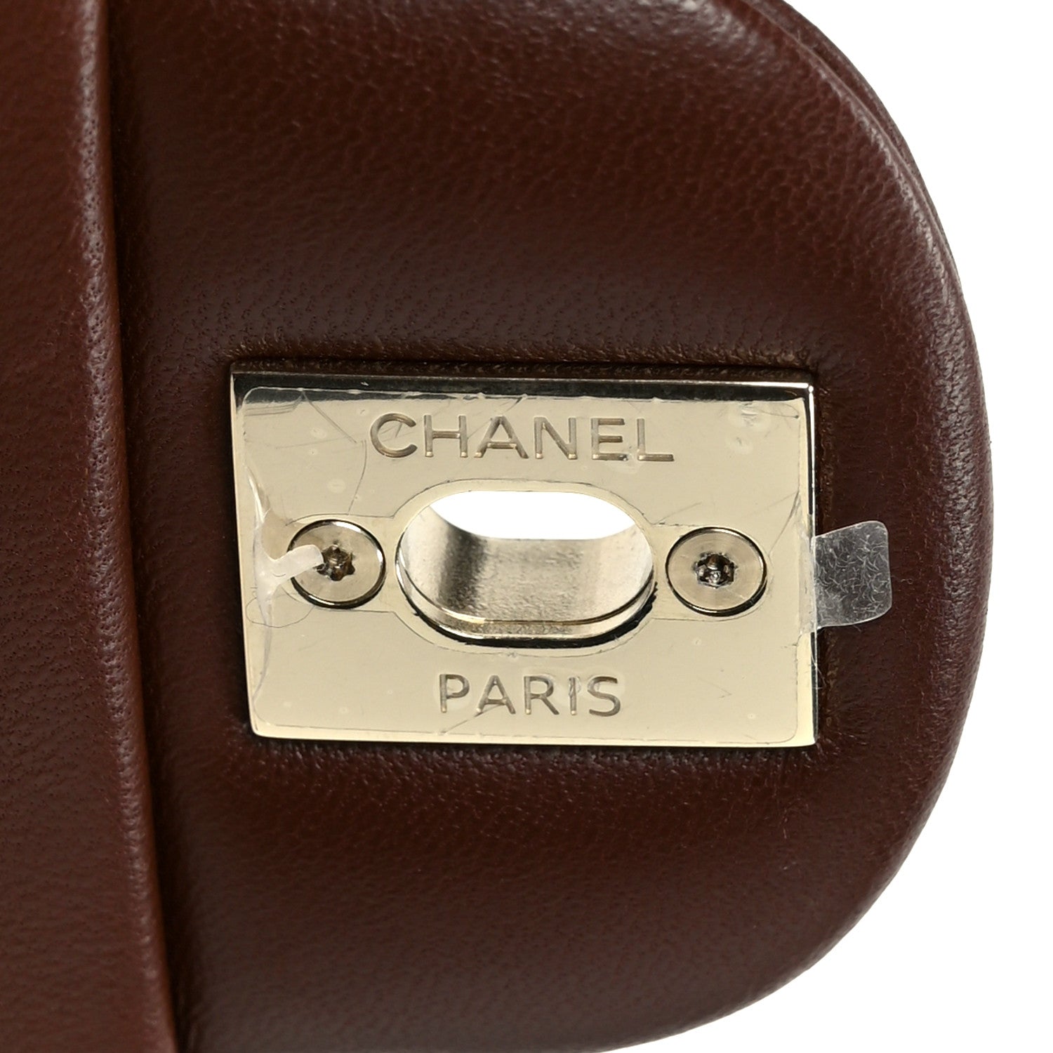 Lambskin Quilted Mini Top Handle Rectangular Flap Dark Brown