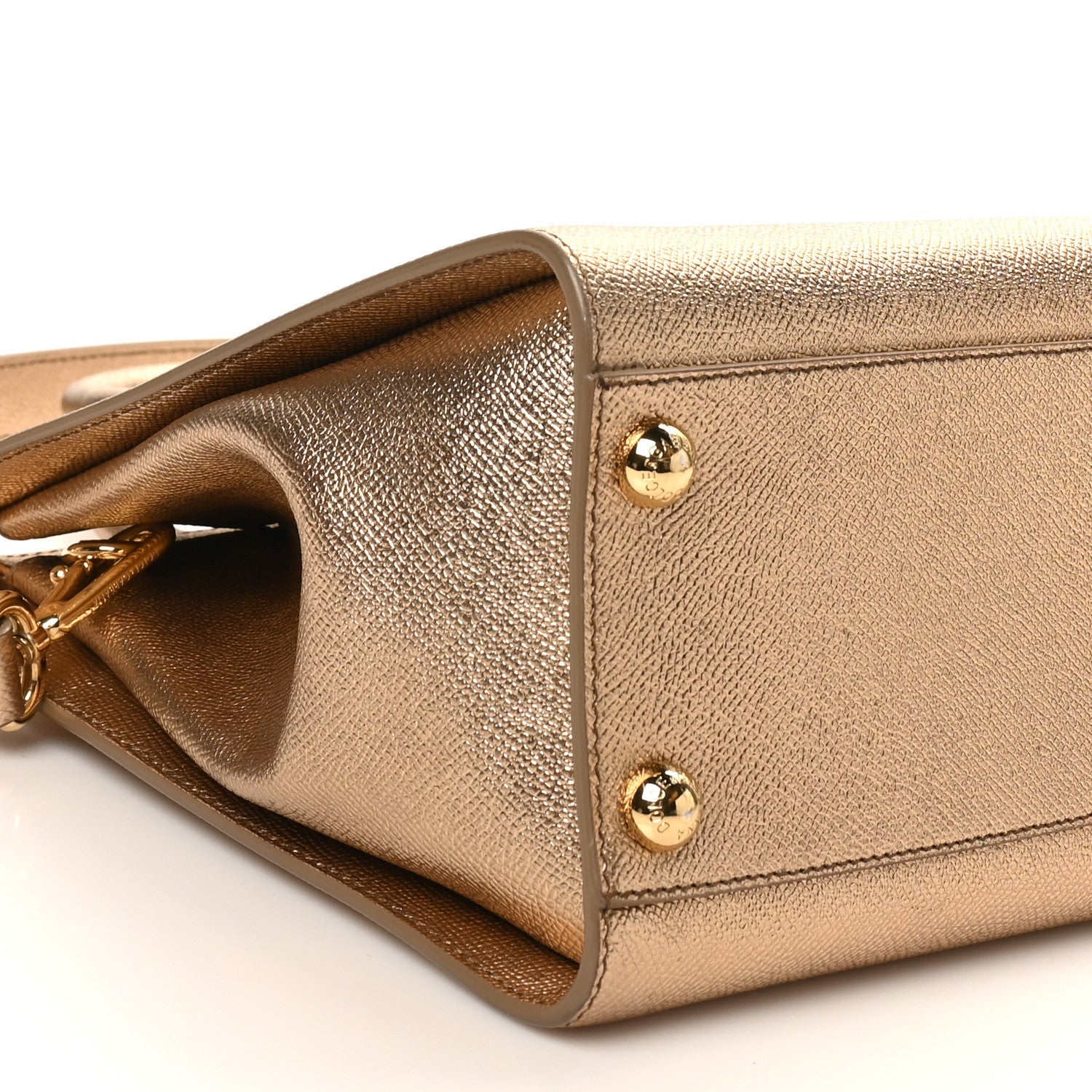 Metallic Dauphine Medium Frame Tote Gold