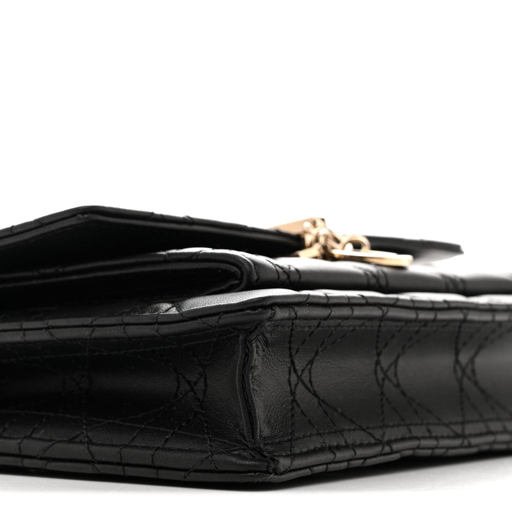 Lambskin Cannage Chain My Dior Daily Chain Pouch Black