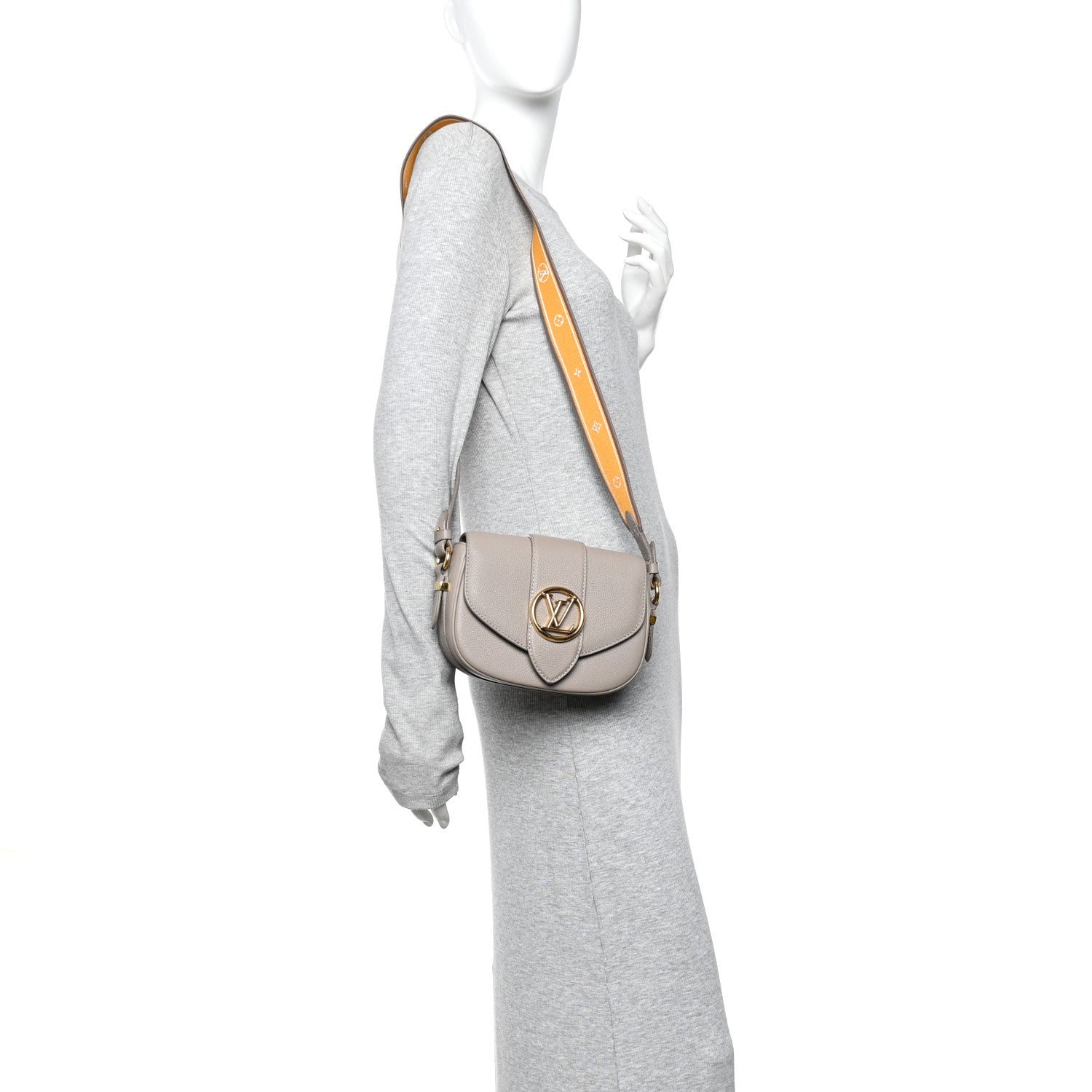 Grained Calfskin LV Pont 9 Soft PM Gris