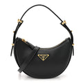 Soft Calfskin Mini Arque Shoulder Bag Black