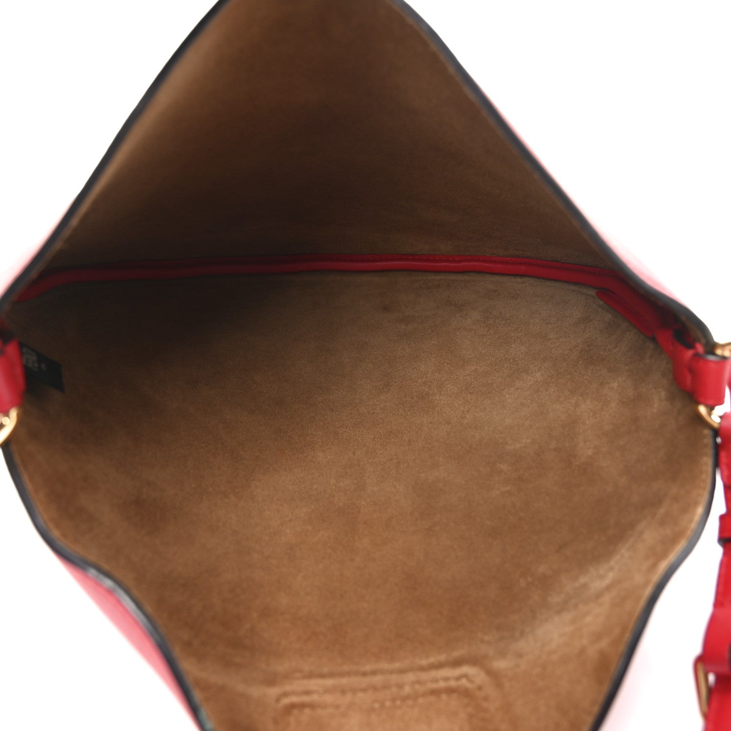 Vitello Grace Suede Small Croissant Hobo Rosso Cardinale
