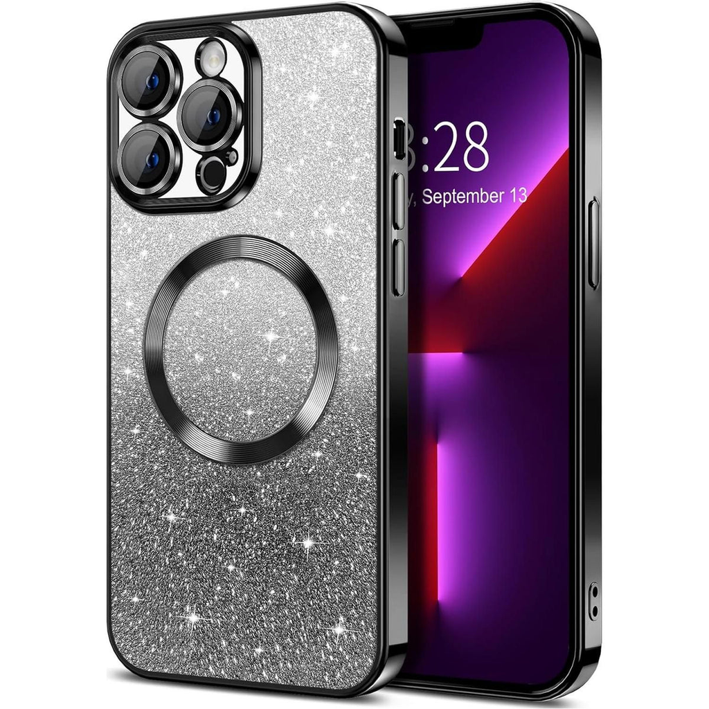 Entronix [Magnetic] Case Compatible with iPhone 14 Pro Max - [Clear Back] Luxury Glossy Cover