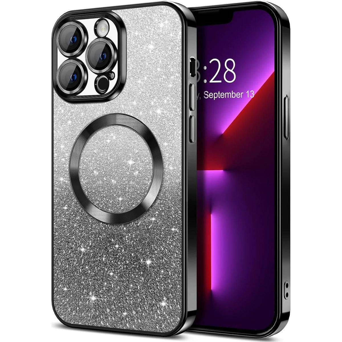 Entronix [Magnetic] Case Compatible with iPhone 14 Pro Max - [Clear Back] Luxury Glossy Cover