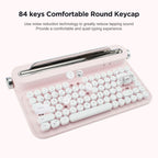 ACTTO B305 Wireless Typewriter Keyboard, Retro Bluetooth Aesthetic Keyboard with Integrated Stand for Multi-Device