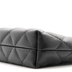 Caviar Quilted Classic Clutch Tote With Chain Black