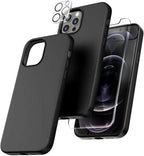 Entronix Bundle Compatible with iPhone 13 Pro - Liquid Silicone Case, 1 Clear Screen Protector & 1 Camera Lens Protector