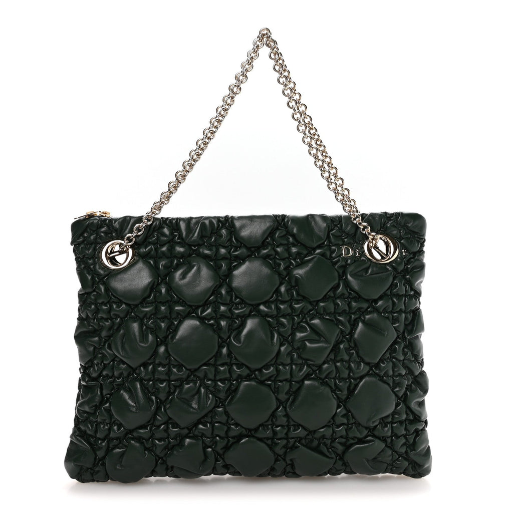 Calfskin Puffy Macrocannage Medium Dior Crunchy Bag  Forest Bloom