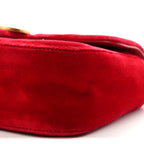 Velvet Matelasse Mini GG Marmont Shoulder Bag Hibiscus Red