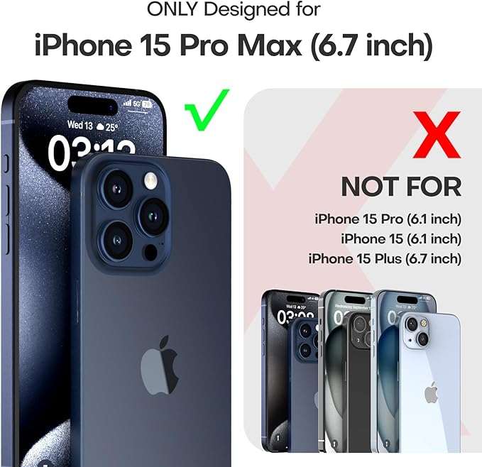 Entronix Bundle Compatible with iPhone 15 Pro Max - Heavy Duty Case & 1 Clear Screen Protector