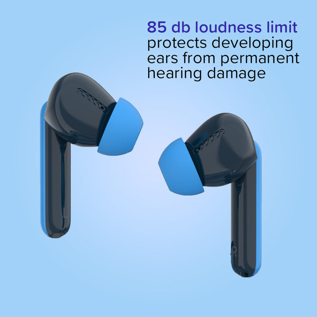 myFirst CareBuds – Wireless Bluetooth Earbuds for Kids (Space Blue)