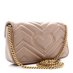Calfskin Matelasse Super Mini GG Marmont Shoulder Bag Porcelain Rose
