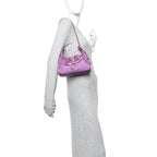 Suede Quilted Mini Chanel 25 Handbag Purple
