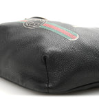 Grained Calfskin Logo Belt Bag Black
