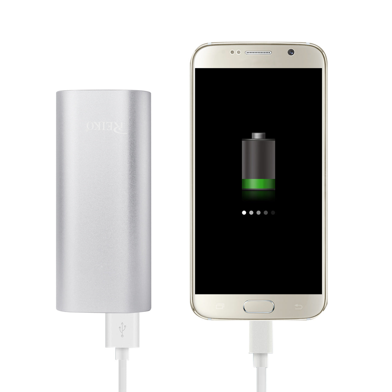 Reiko 2A5V 4800Mah Universal Power Bank With Micro Cable In Silver