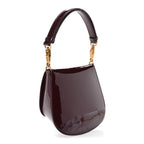 Patent Calfskin Mini Voltaire Top Handle Bag Dark Wine