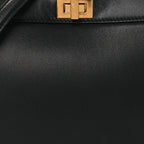 Shiny Nappa Petite Peekaboo I SEE U Satchel Black