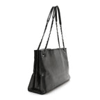 Iridescent Calfskin CC East West Shopping Tote Black