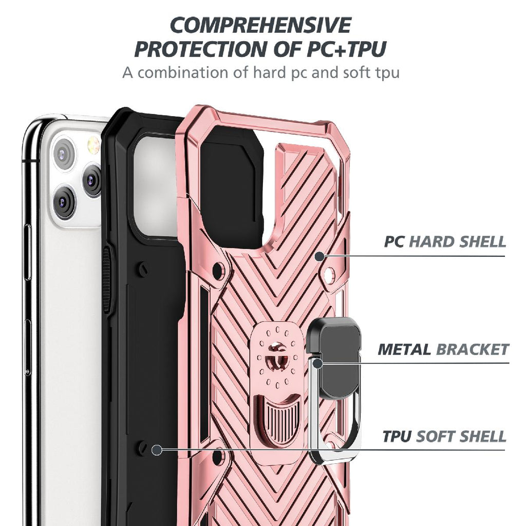 Iphone 12 Pro Max Kickstand Anti-Shock And Anti Falling Case In Rose Gold