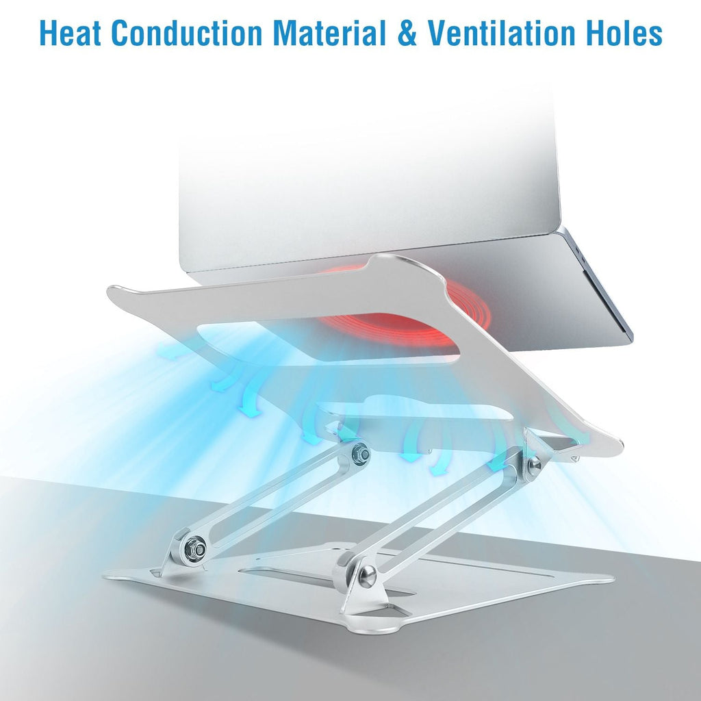 Laptop Stand Aluminum Angle Adjustable Computer Holder Riser Heat Vent Notebook Elevator