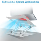 Laptop Stand Aluminum Angle Adjustable Computer Holder Riser Heat Vent Notebook Elevator