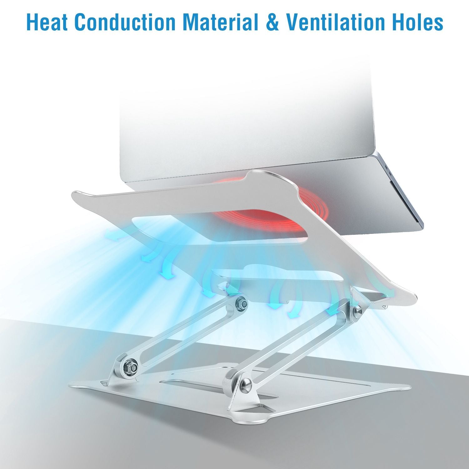 Laptop Stand Aluminum Angle Adjustable Computer Holder Riser Heat Vent Notebook Elevator