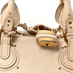 Calfskin Medium Paddington Satchel Ivory