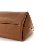 Grained Calfskin Softbit Medium Shoulder Bag Brown
