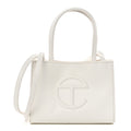 Vegan Leather Small Shopping Bag White