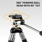 Kodak PhotoGear 42” Camera Tripod, 8-Section Aluminum Tripod with Remote, 360° Ball Head & Case