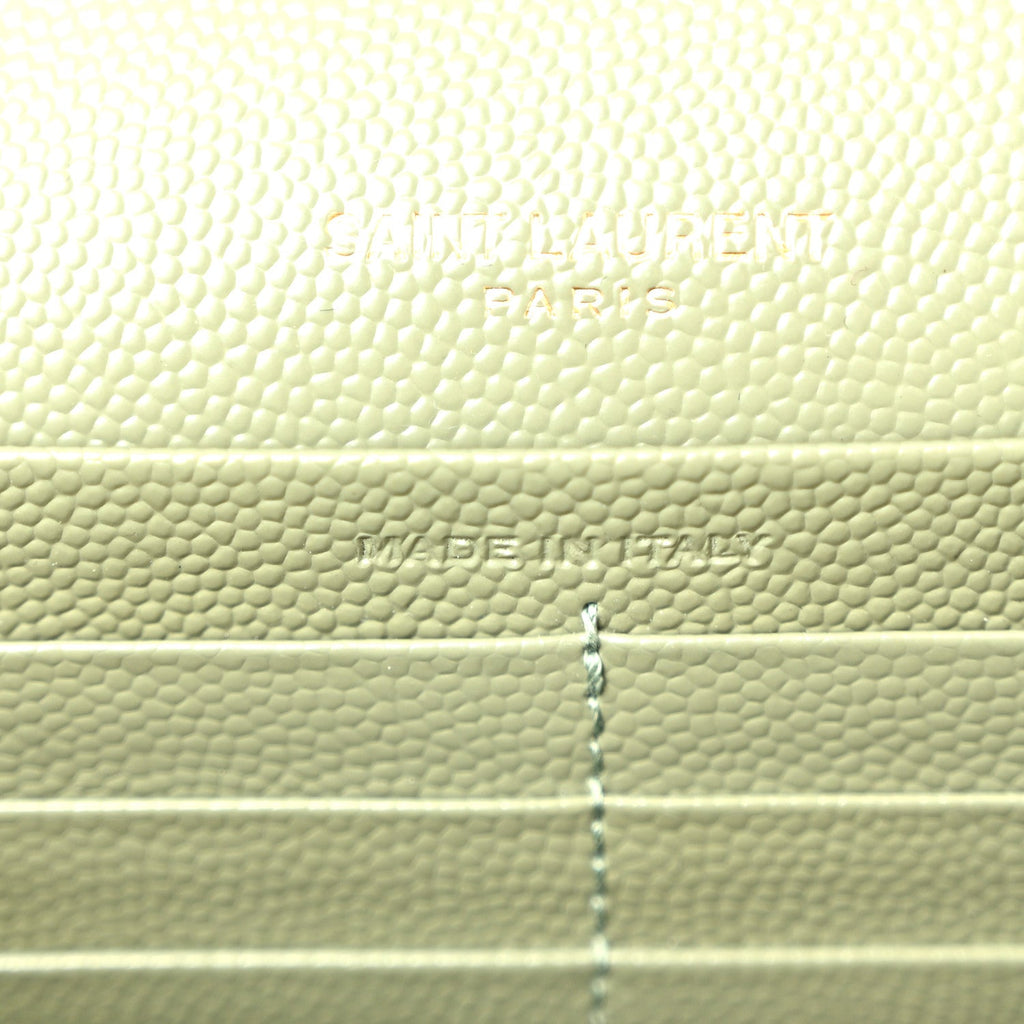 Grain De Poudre Matelasse Chevron Monogram Chain Wallet Light Sage