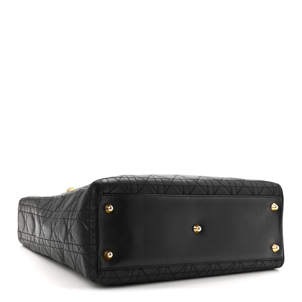 Lambskin Cannage Large Lady Dior Black