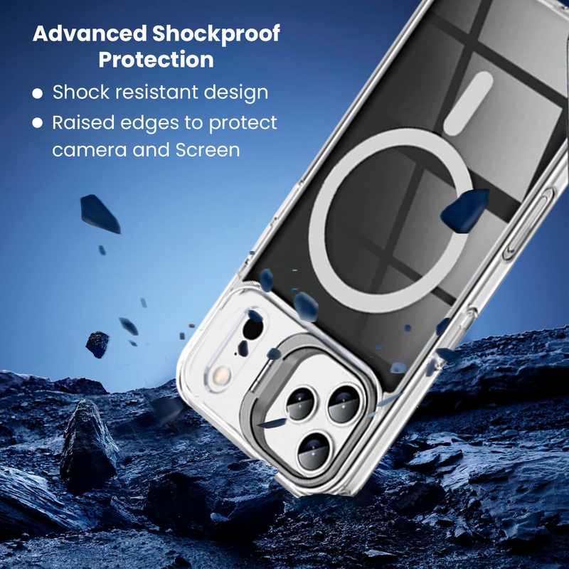 Entronix [Magnetic] Case Compatible with iPhone 17 Pro Max – [Glossy] Color Back with Camera Frame Stand