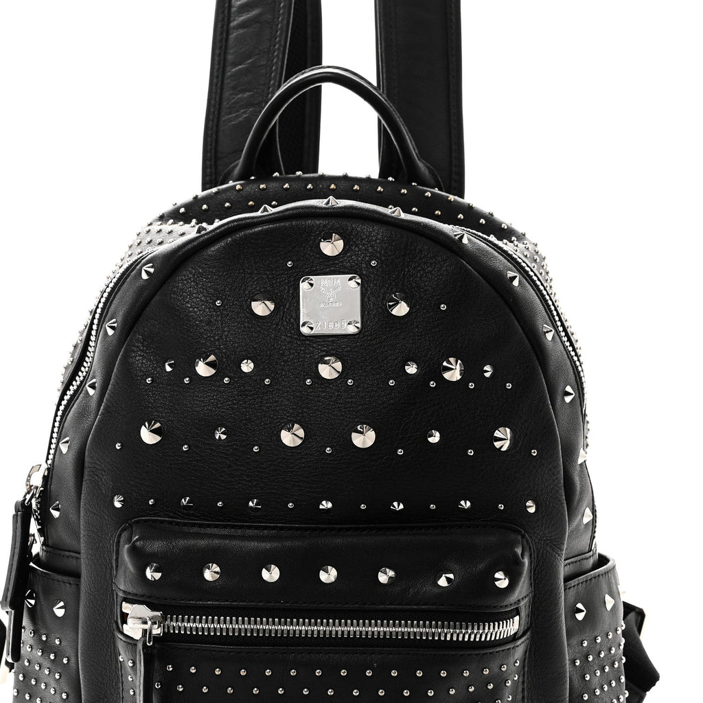 Calfskin Studded Small Stark Backpack Black