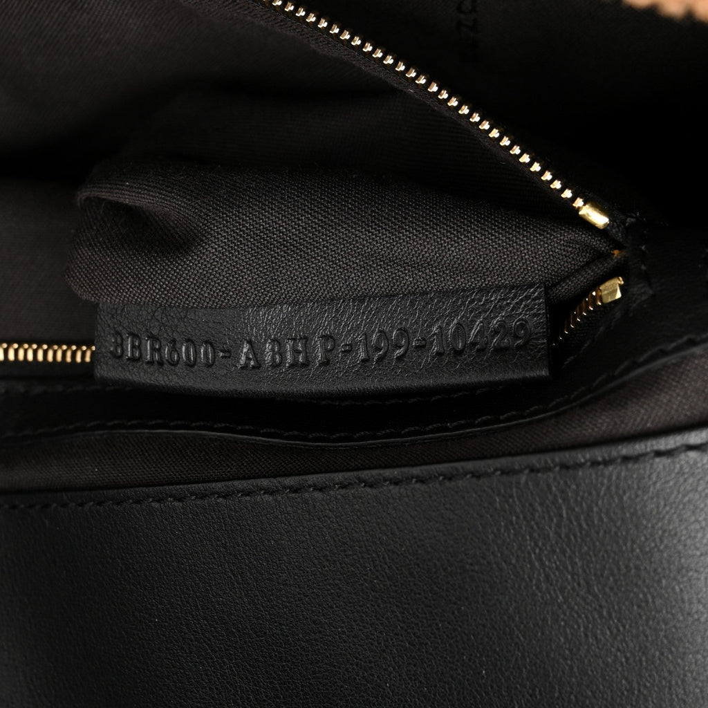 Shearling Vitello Dolce Macro FF 1974 Baguette Tobacco Black