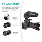 Movo VXR3031 Shotgun Microphone - Supercardioid On-Camera Shotgun Mic