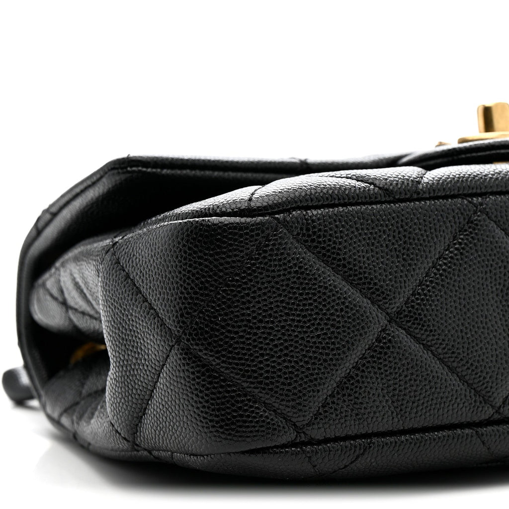 Caviar Quilted Funky Match Mini Flap Black