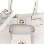 Smooth Calfskin Mini Bel Air Carry All Bag White