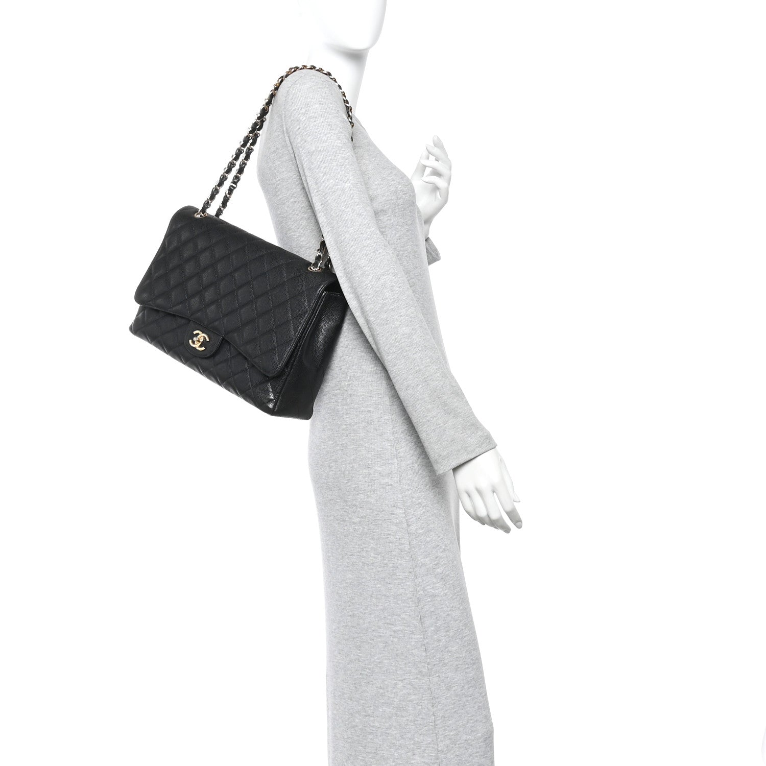Caviar Maxi Single Flap Black
