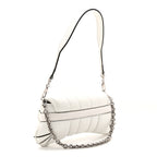 Nappa Vertical Matelasse Small Maxi Horsebit Chain Shoulder Bag Great White