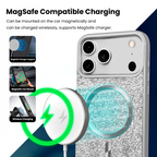 Entronix [Magnetic] Case Compatible with iPhone 17 Pro - Rhinestone-Covered Back