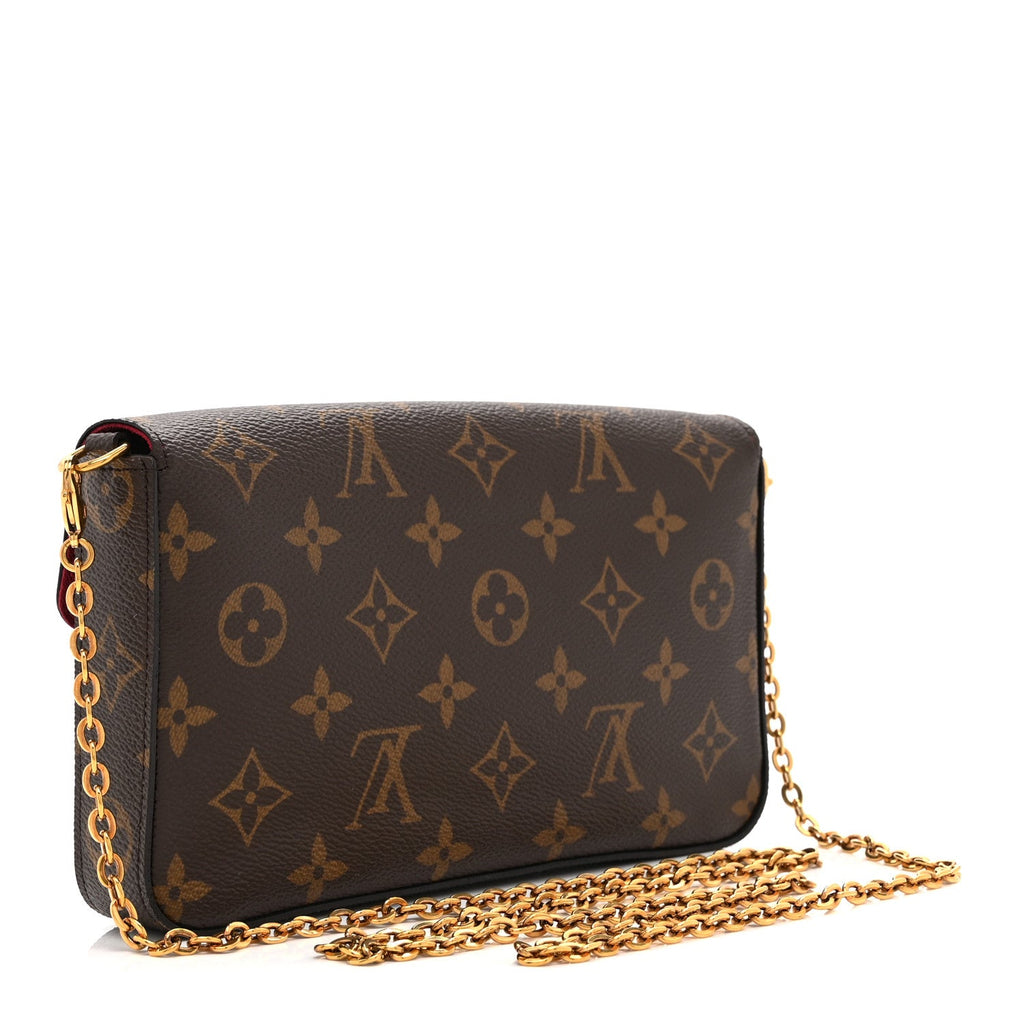 Monogram Pochette Felicie Chain Wallet Fuchsia