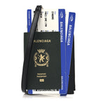 Textured Calfskin Passport Phone Holder Green