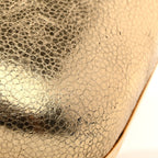 Metallic Nappa Skull Box Clutch Gold