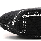 Tweed Quilted Mini Clutch With Chain Black White