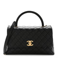 Caviar Quilted Small Coco Handle Flap Black