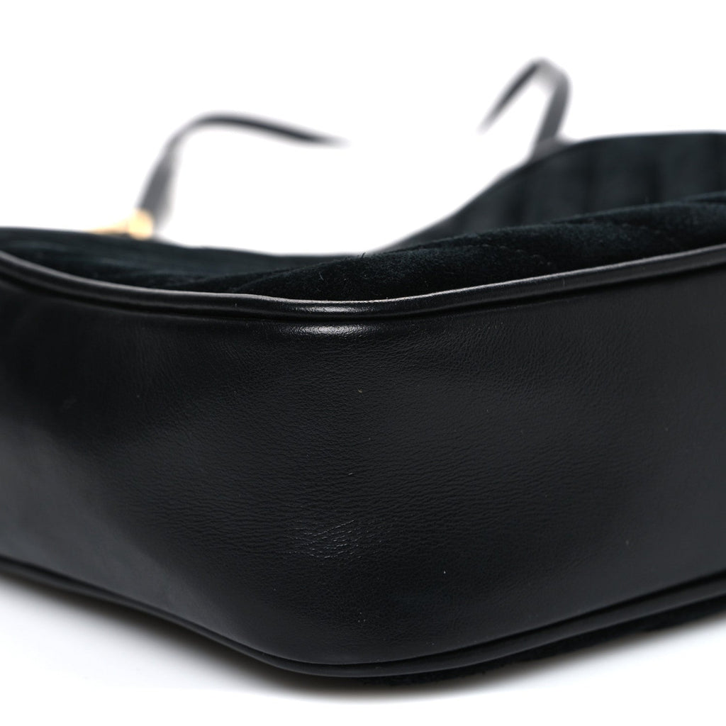 Suede Calfskin Monogram Lou Camera Bag Black