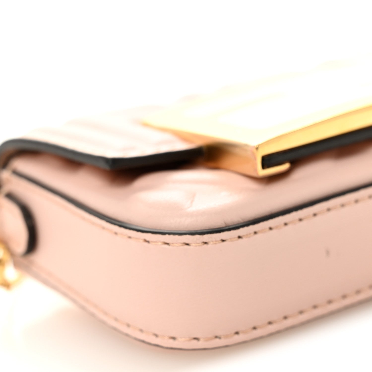Nappa Matisse FF Embossed Nano Baguette Charm Rosa Quarzo